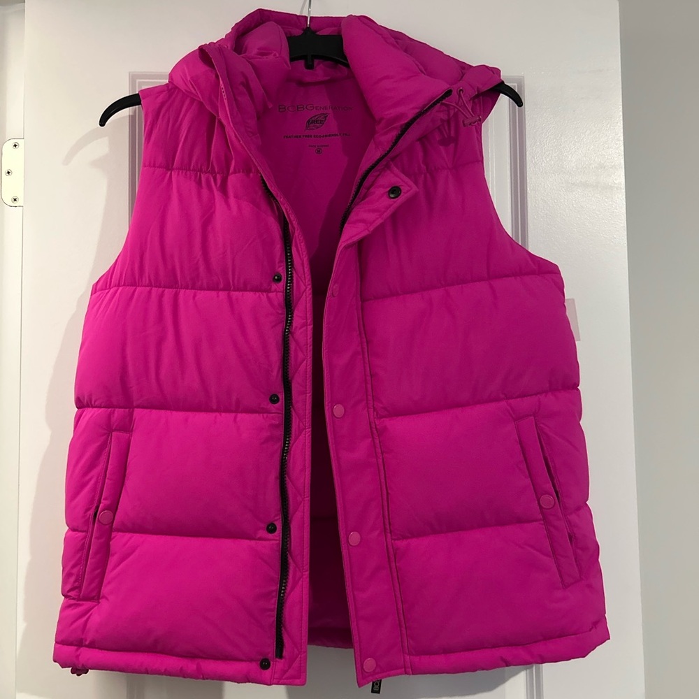 BCBGeneration Pink Puffer Vest